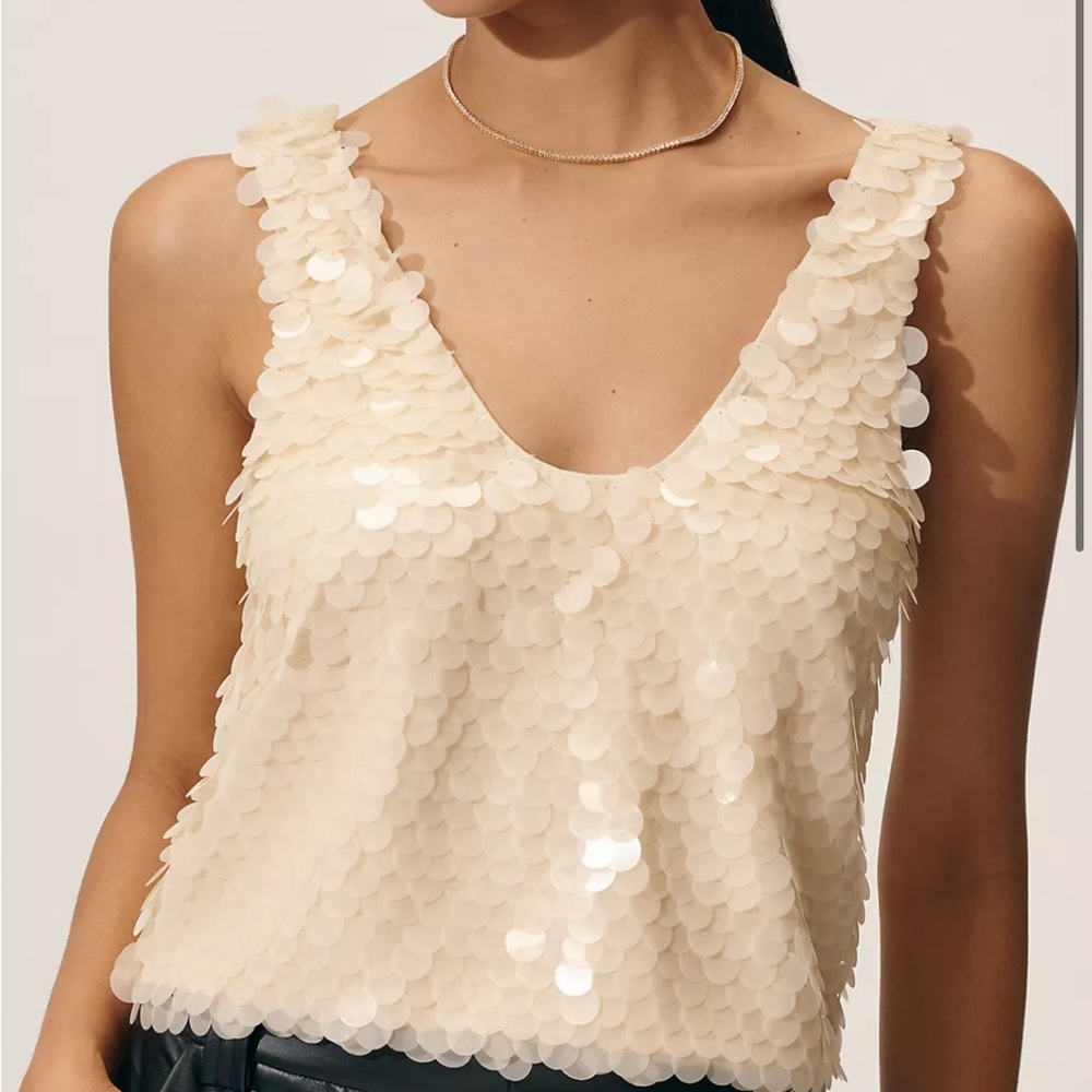 Anthropologie Sequin Sleeveless Top
